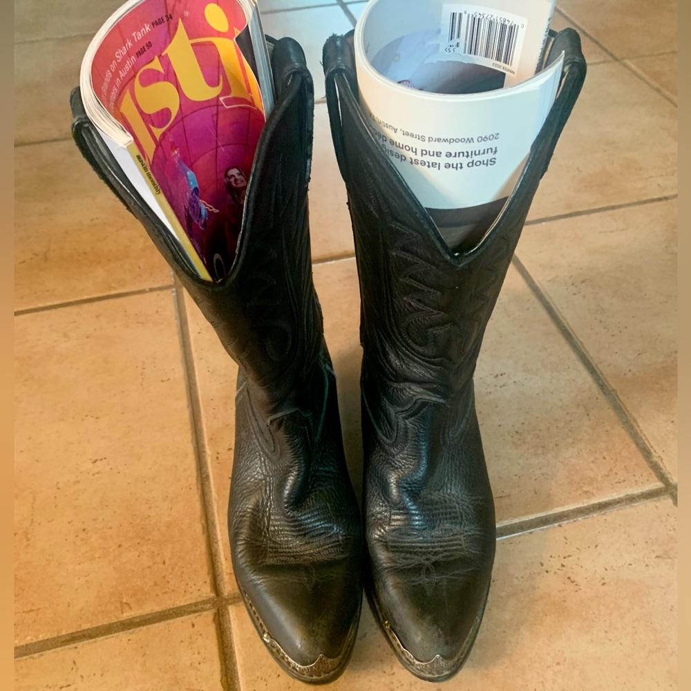 Durango Black Western Cowboy Boots with Intricate Steel Toe Design